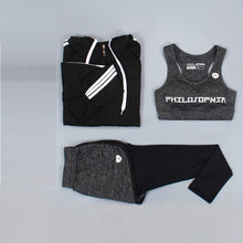 Load image into Gallery viewer, Girls Sportswear Lady Tracksuit Women Bottoms Girl's Lycra Tracksuit Tops Suit Spandex Track suit  ( hoodie + bra + pants )