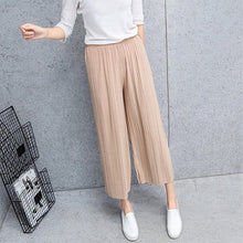 Load image into Gallery viewer, Fold Pleated Palazzo Pants Women Bottoms  Female Casual Pants Mid Waist Wide Leg Pants For Women