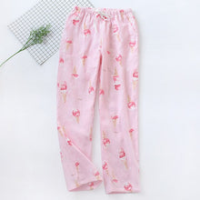 Load image into Gallery viewer, New Lady Cotton Double-layer Gauze Women Bottoms Pajamas Pants Thin Summer Home Pants Loose Casual Bottoms Lounge Sleep Pants